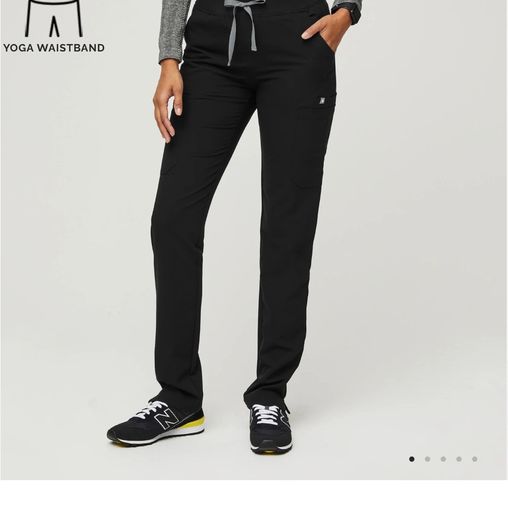 Figs Black Straight Leg Pants
